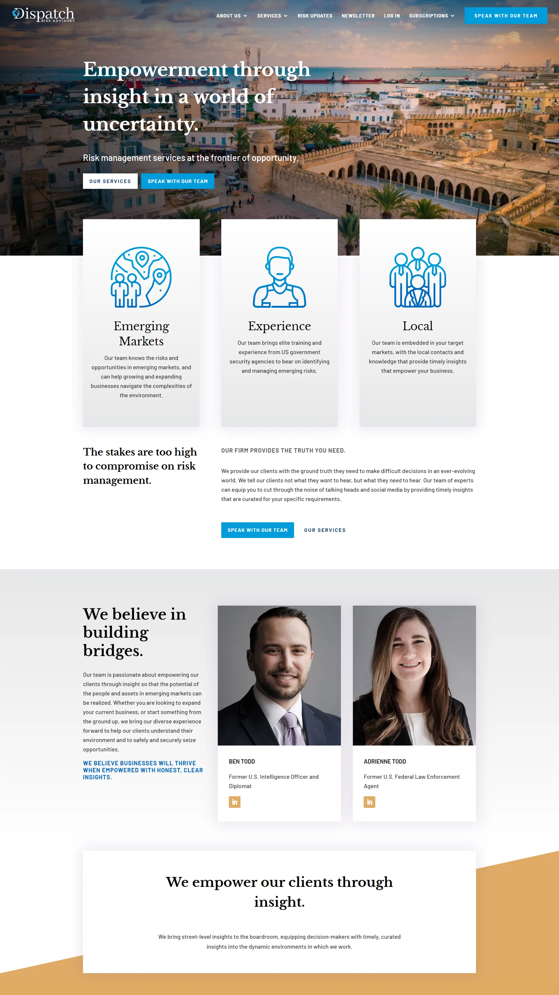 Dispatch Risk website screenshot
